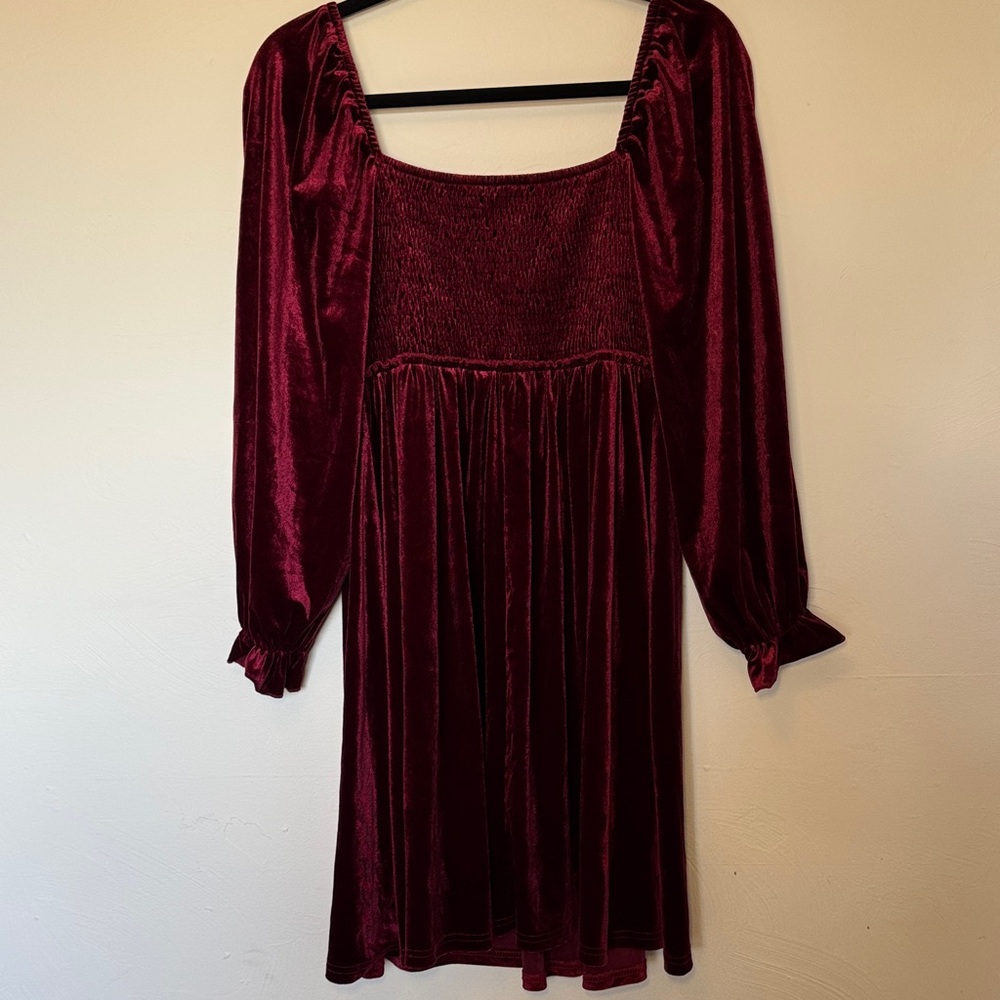 SHEIN Curve OXL Rich Burgandy Dark Academia Dress. Wednesday Addams. Vampire - Picture 5 of 5